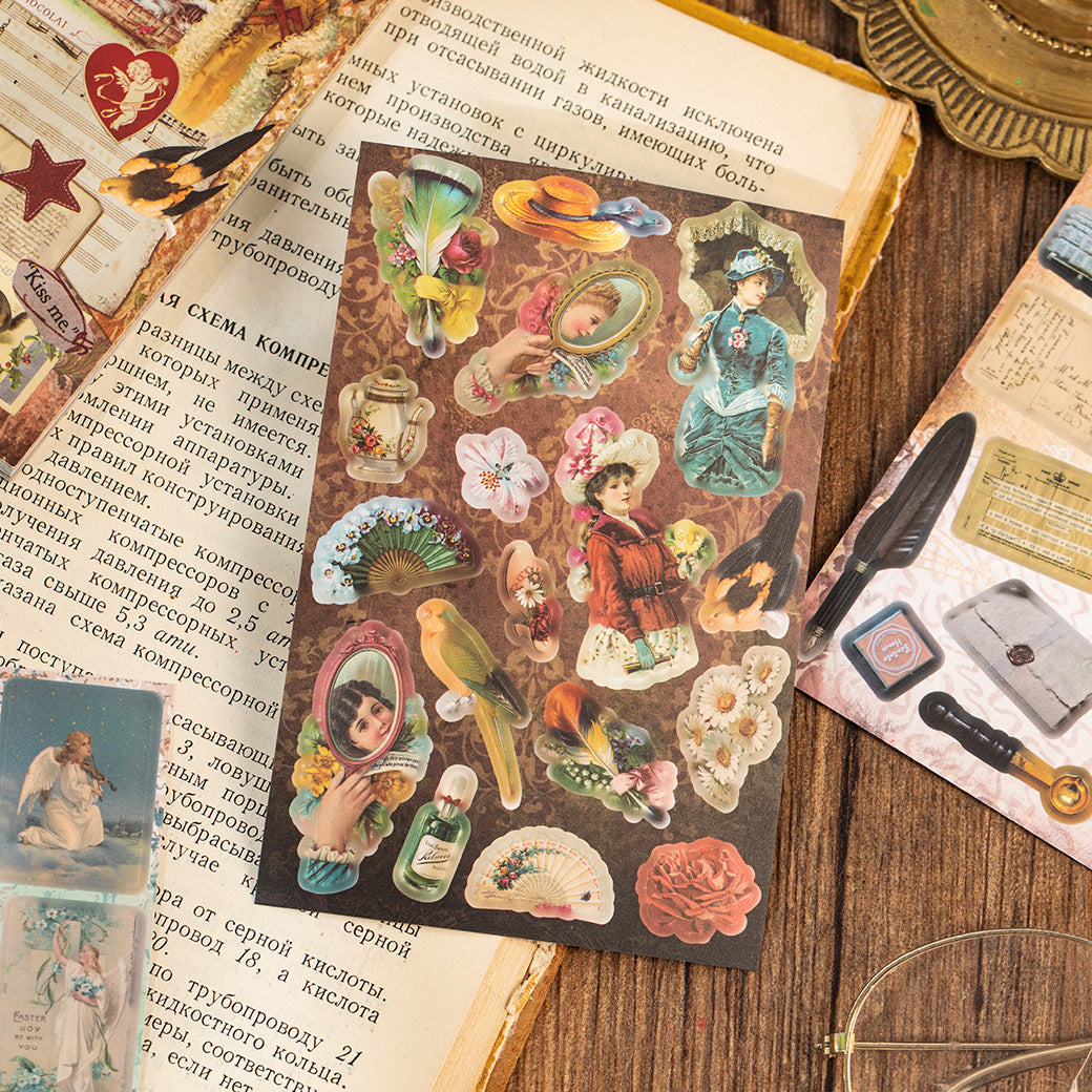 30 Sheets Vintage Journal Stickers Book JLYXY