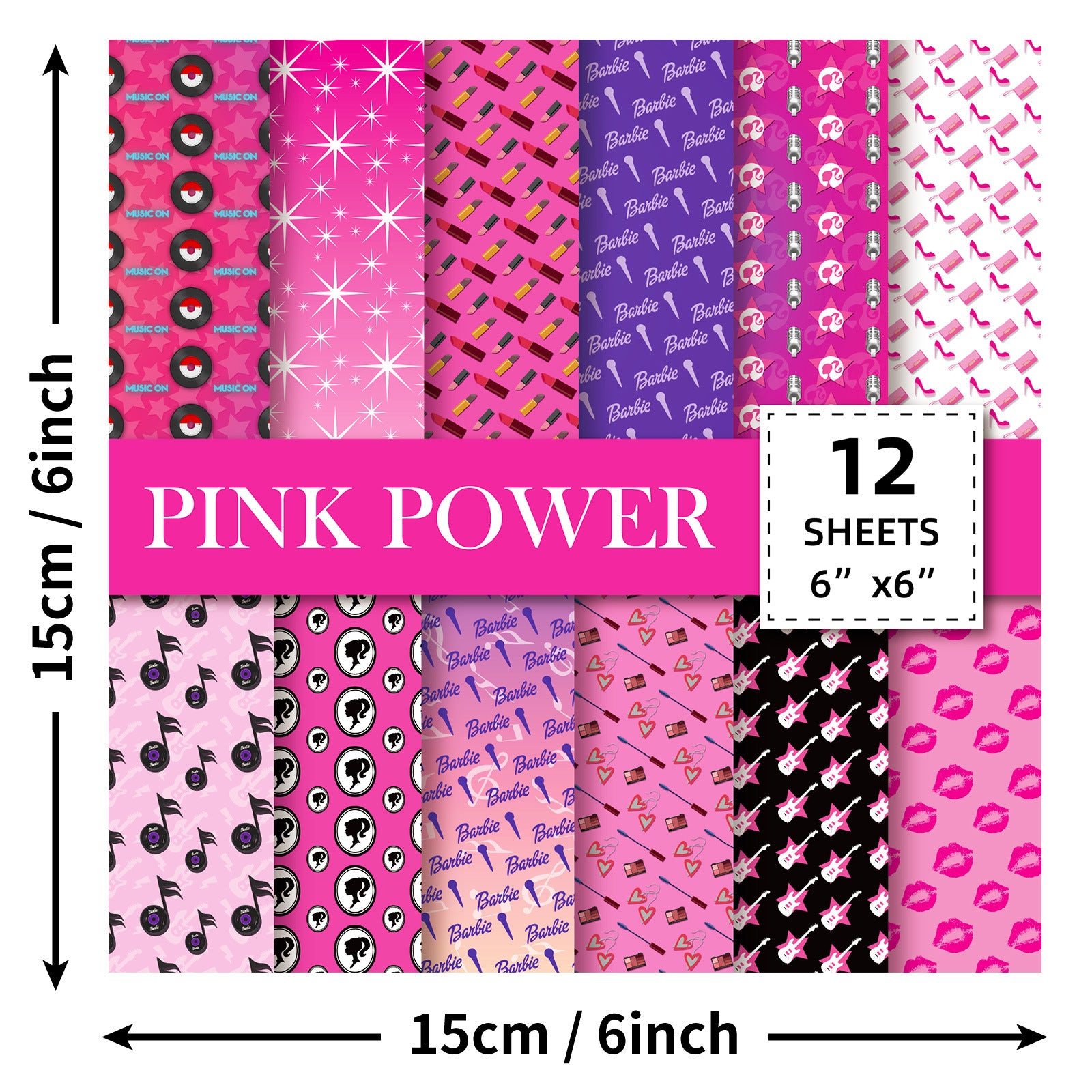 6 inch Barbie Valentine's Day Scrapbook Paper Pad PA312