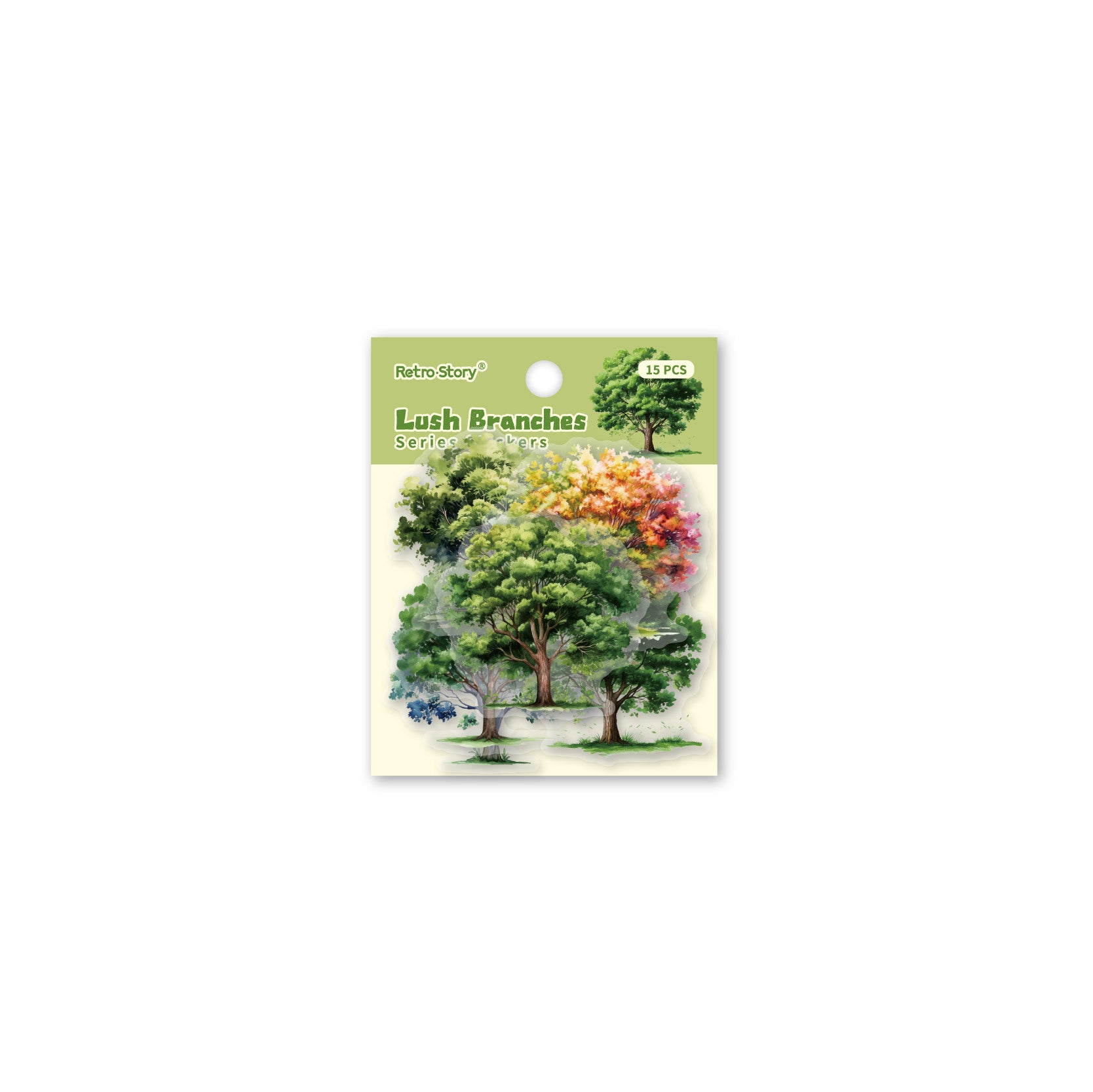 15 Pcs Seasonal Tree PET Stickers FZXL