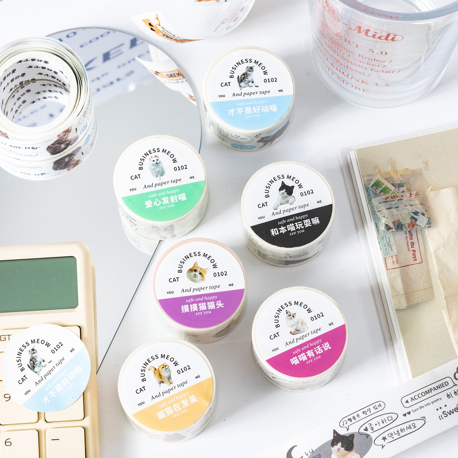 1 Roll Cat Theme Washi Tape YYMX