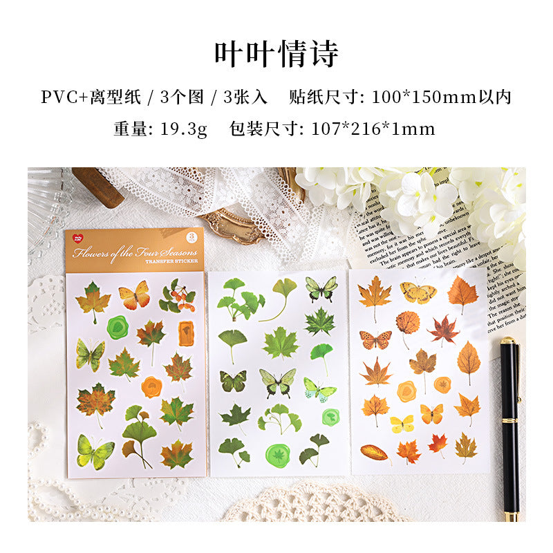 3 Pcs Plant Transfer Stickers SJFH