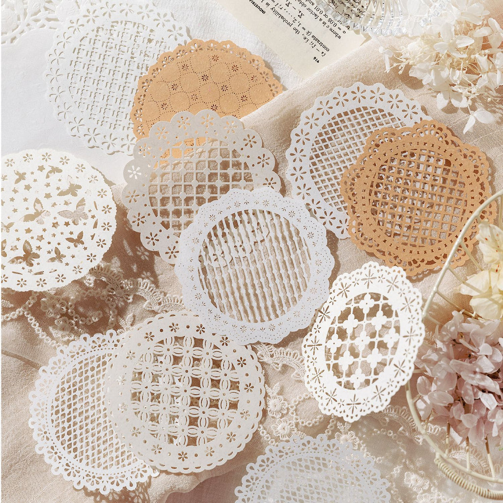 10 Pcs Ornate Lace Vintage Hollow-out Paper YYWGA