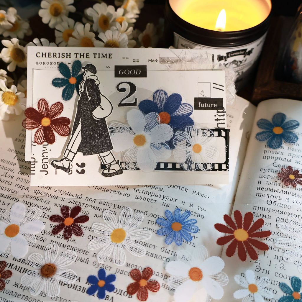 Floral Decorative Tape Rolls- Velvet Petals