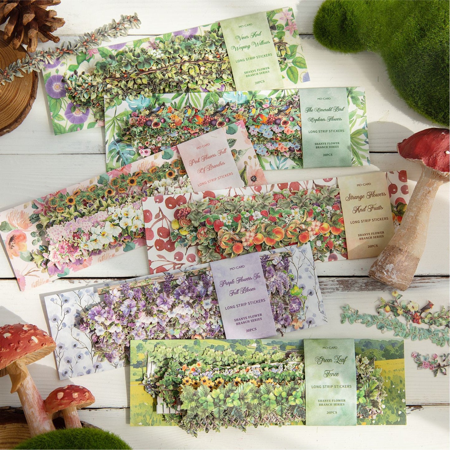 20 Pcs Fruit Flower Vine Stickers SYHZ