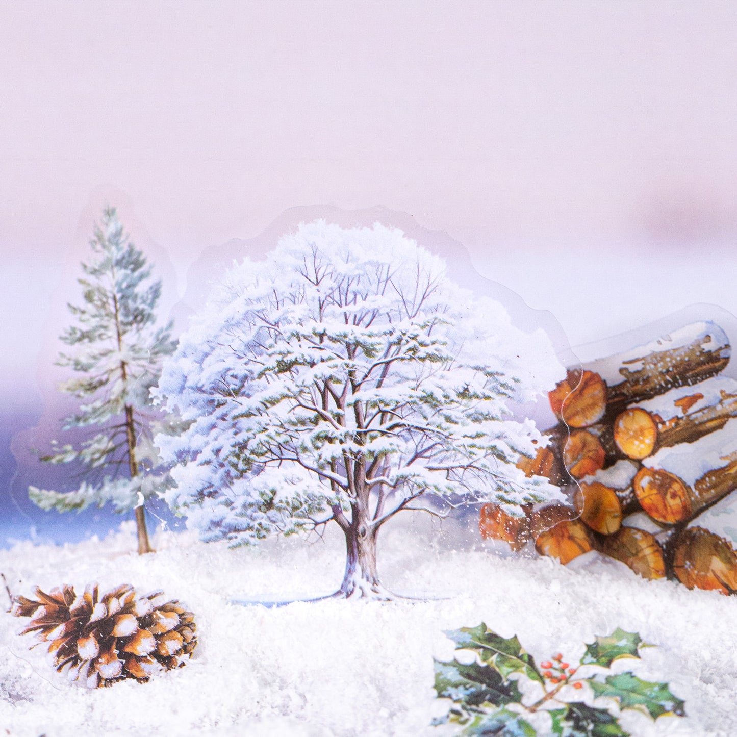 50 Pcs Seasonal Tree Leaf PET Stickers SDSJ