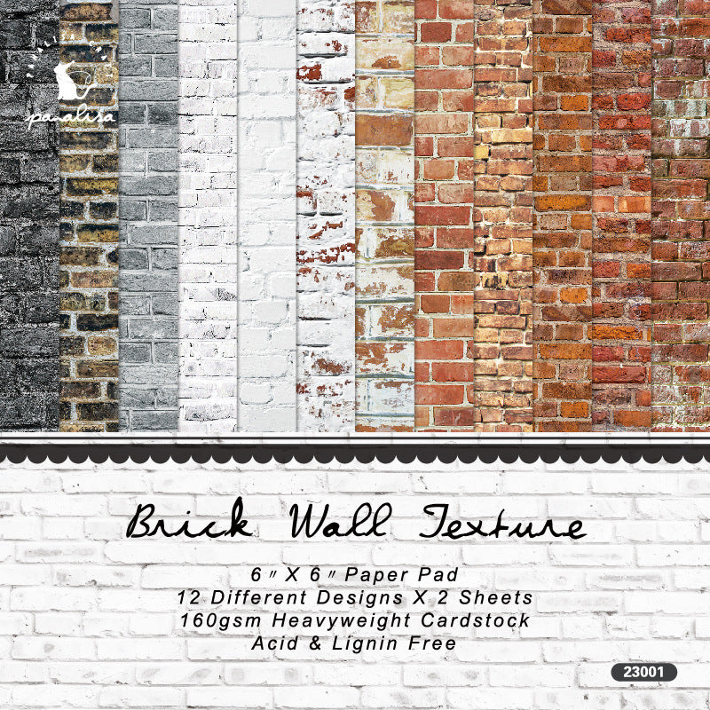 6 inch Brick Wall Textured Scrapbook Paper Pad SKP301