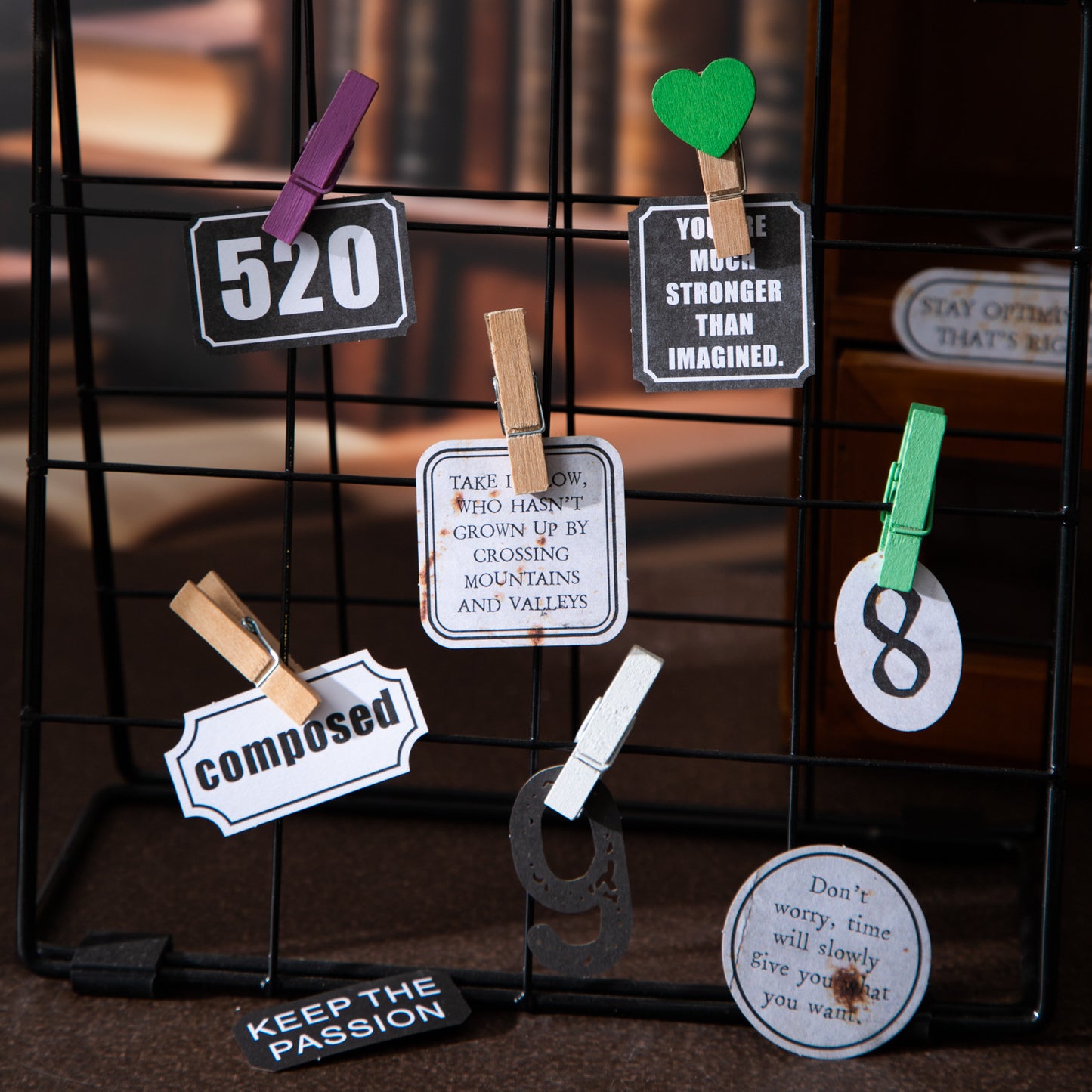 20 Pcs Vintage Number Cardstock Stickers SZCD