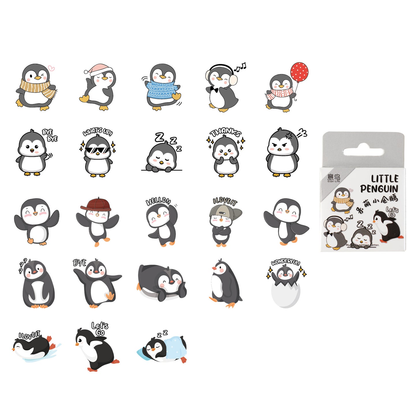 46 Pcs Penguin Stickers