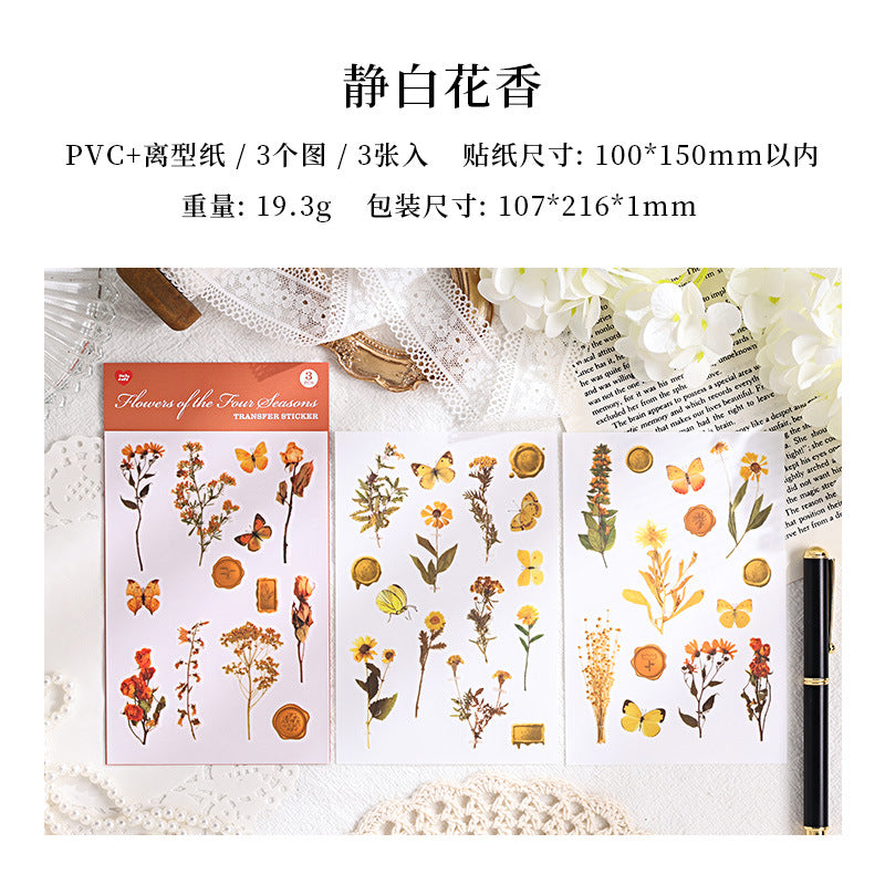 3 Pcs Plant Transfer Stickers SJFH