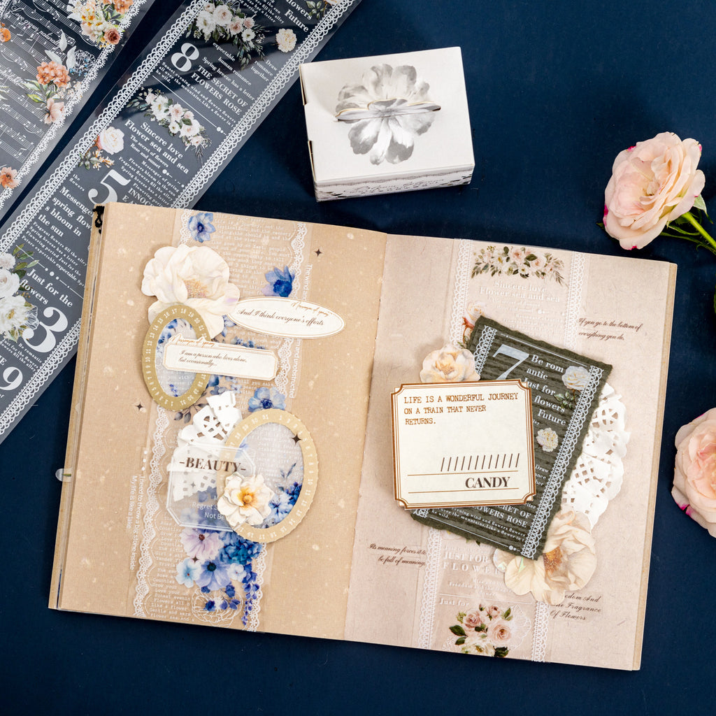 1 Roll Flower and Poem PET Tape ZLHJSF