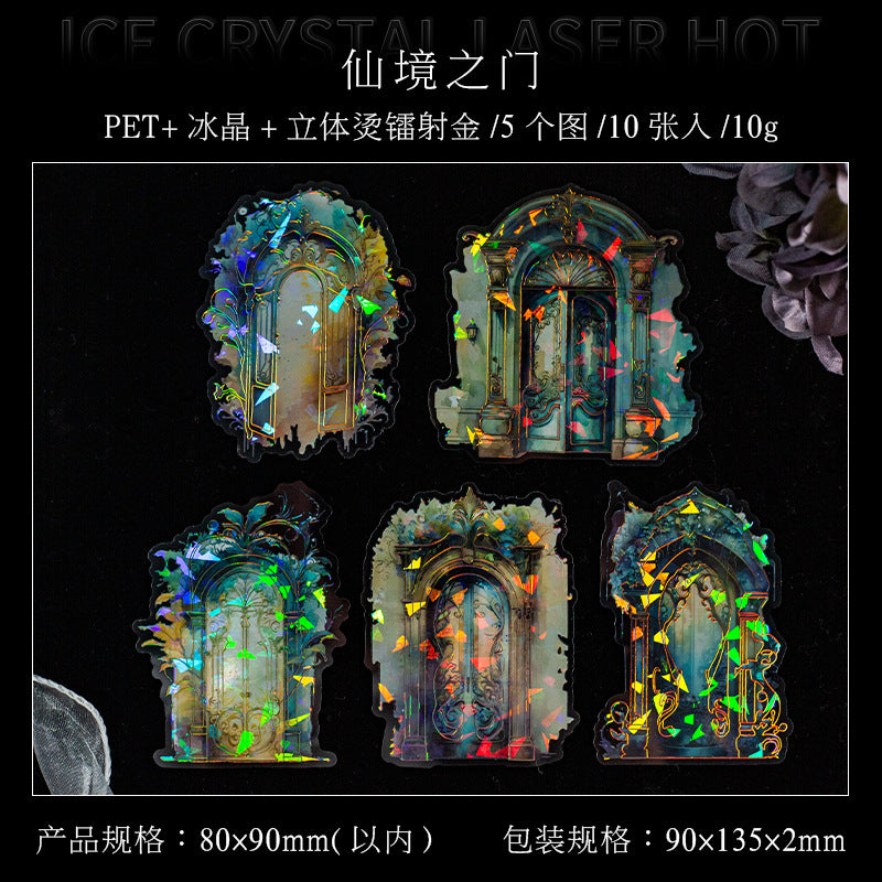 10 Pcs Glitter PET Stickers MJZS