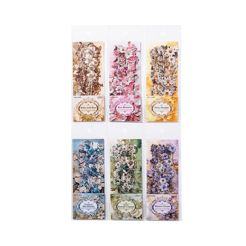 10 Pcs Vintage Baroque Relief Floral Kraft Stickers - Sunshine