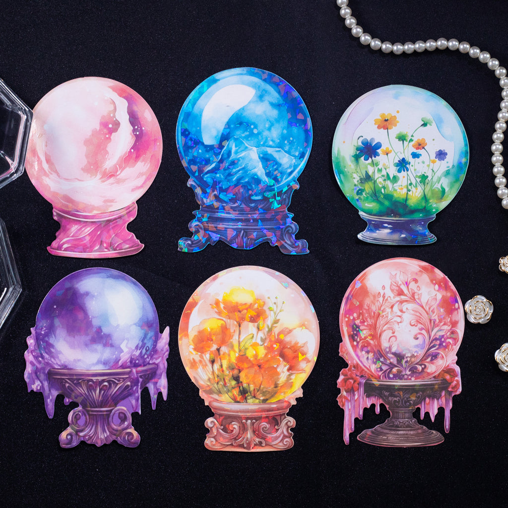 5 Pcs Crystal Ball PET Stickers MHSJ
