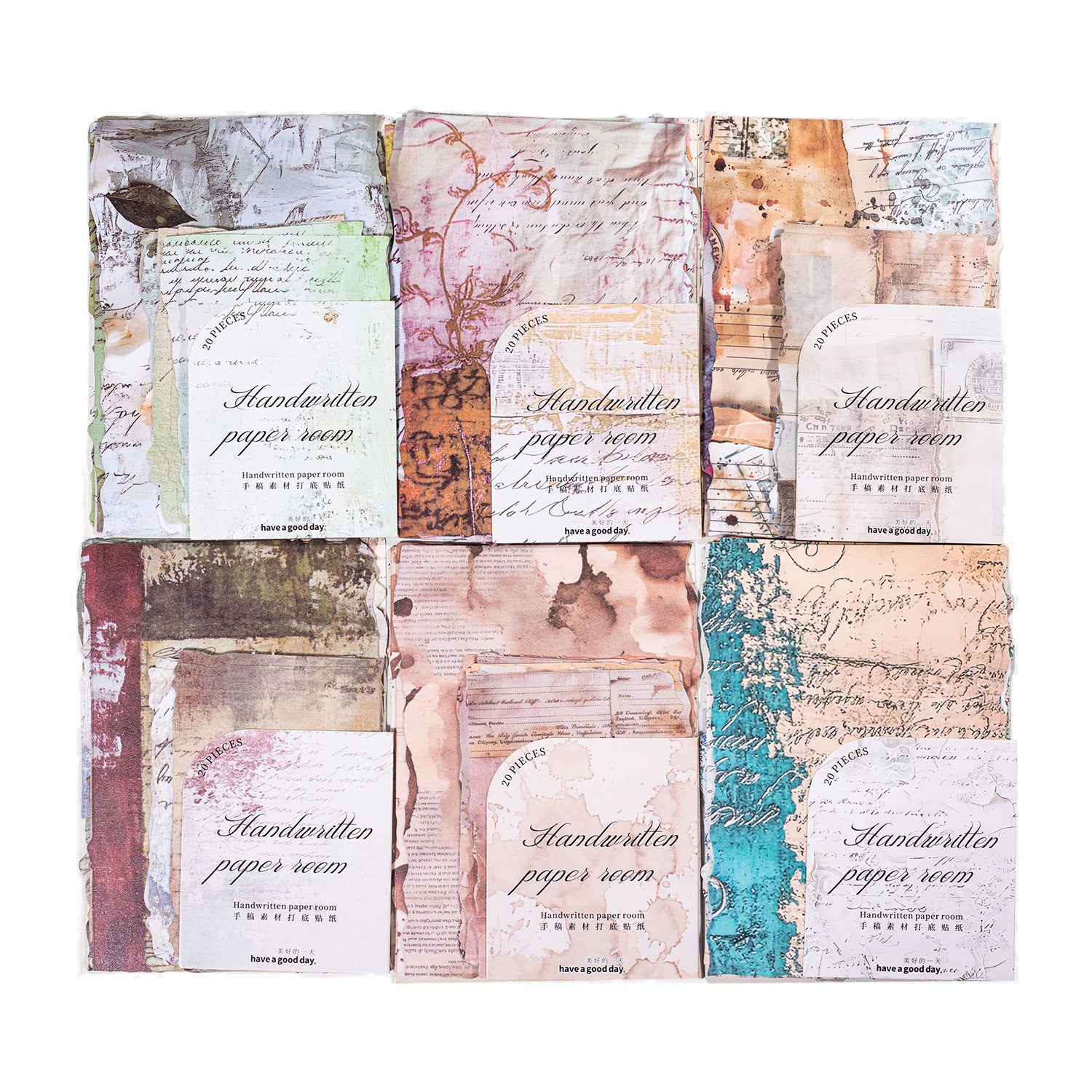 20 Pcs Vintage Hand-written Letter Washi Stickers SXZJ