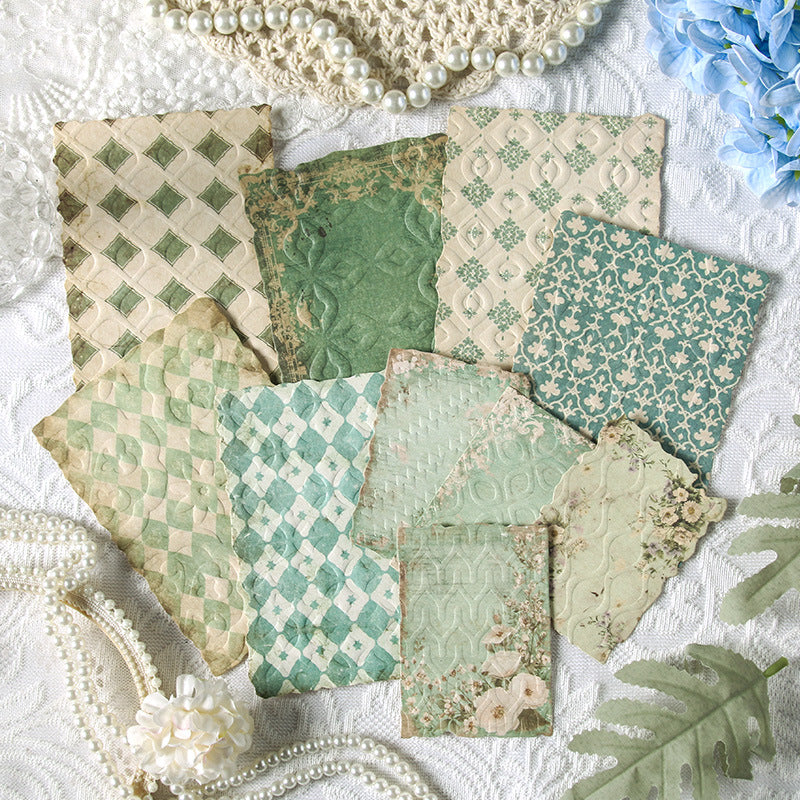 10 Sheets Vintage Embossed Scrapbook Paper XSJM