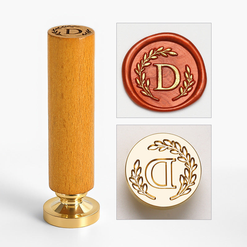 Vintage Alphabet: Wooden Handle Wax Seal Stamp Set