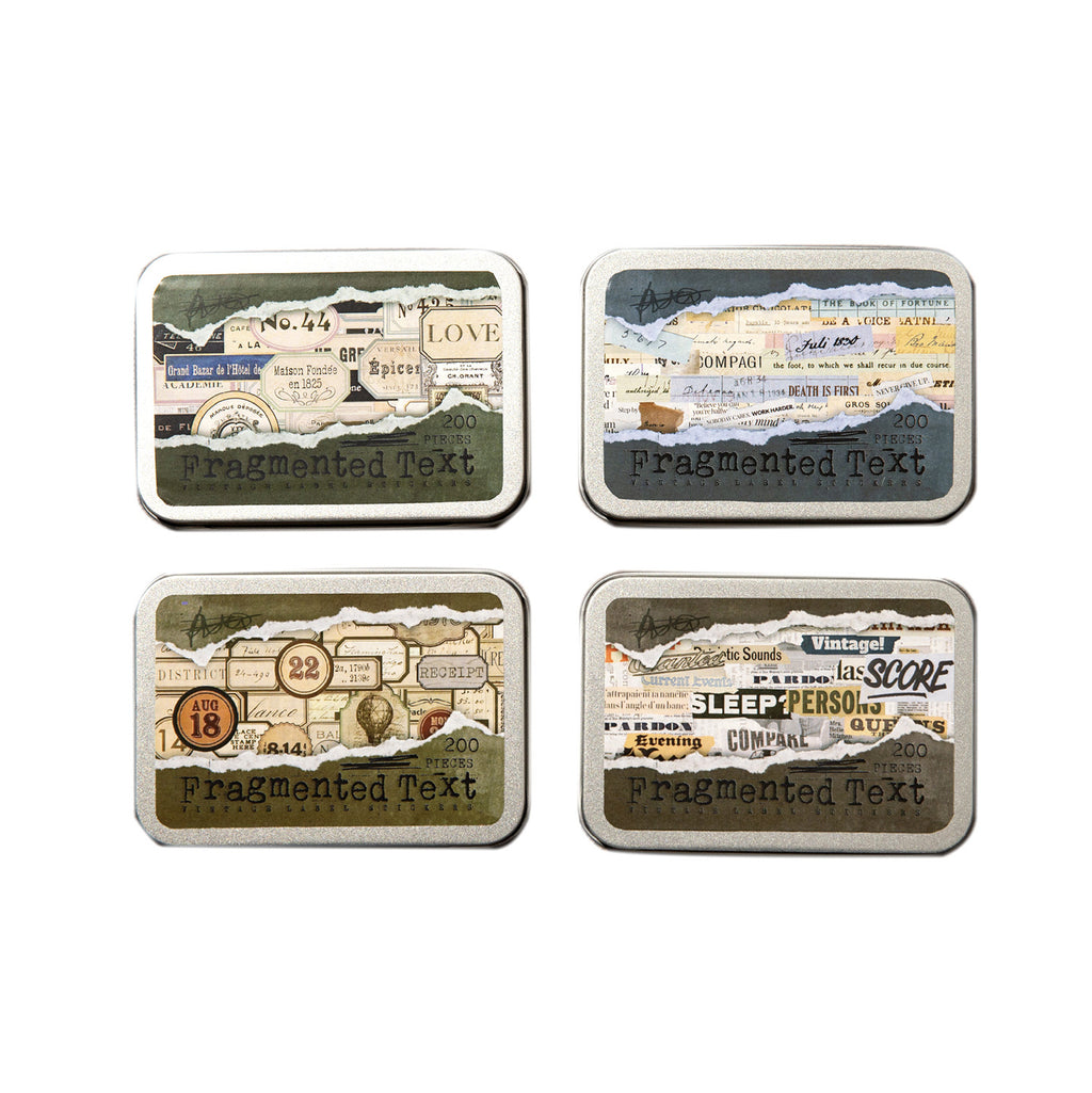 200 Pcs Vintage Word Stickers WZSP