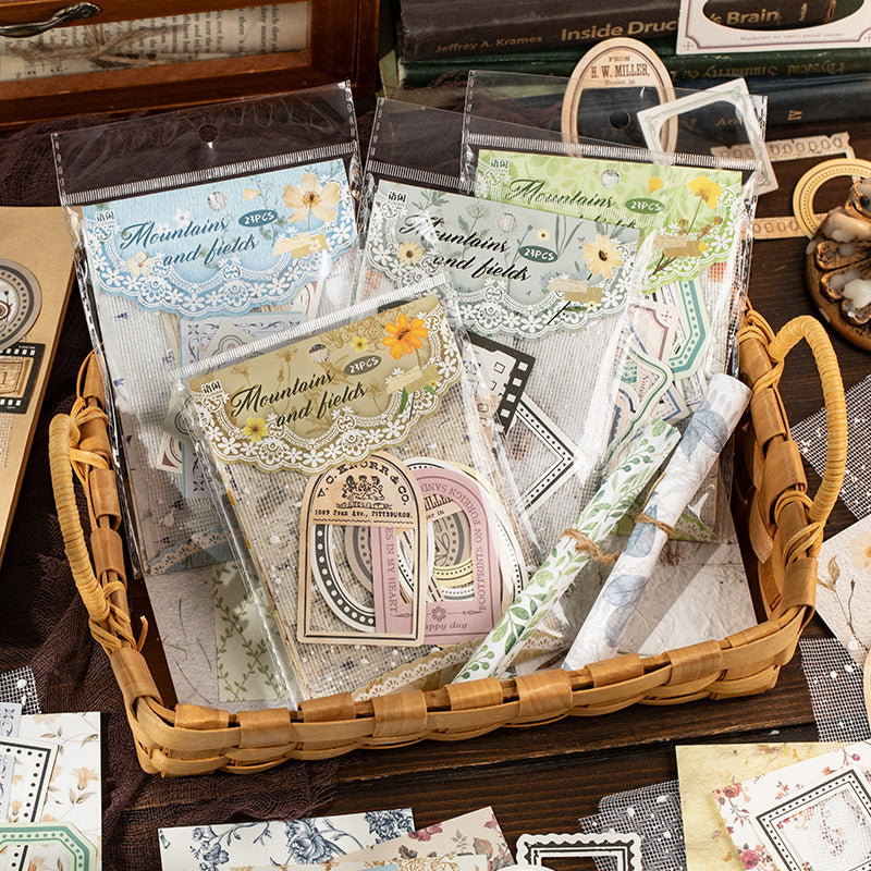 23 Pcs Vintage Scrapbook Paper Kit MSYX