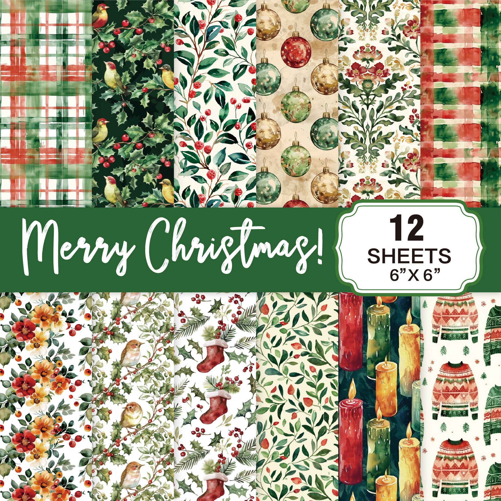 6 inch Christmas Scrapbook Paper Pad PAG56