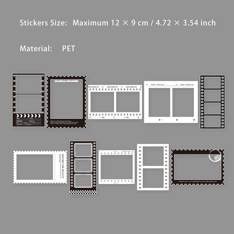 20 Pcs Movie Film Bottle PET Stickers SKTY