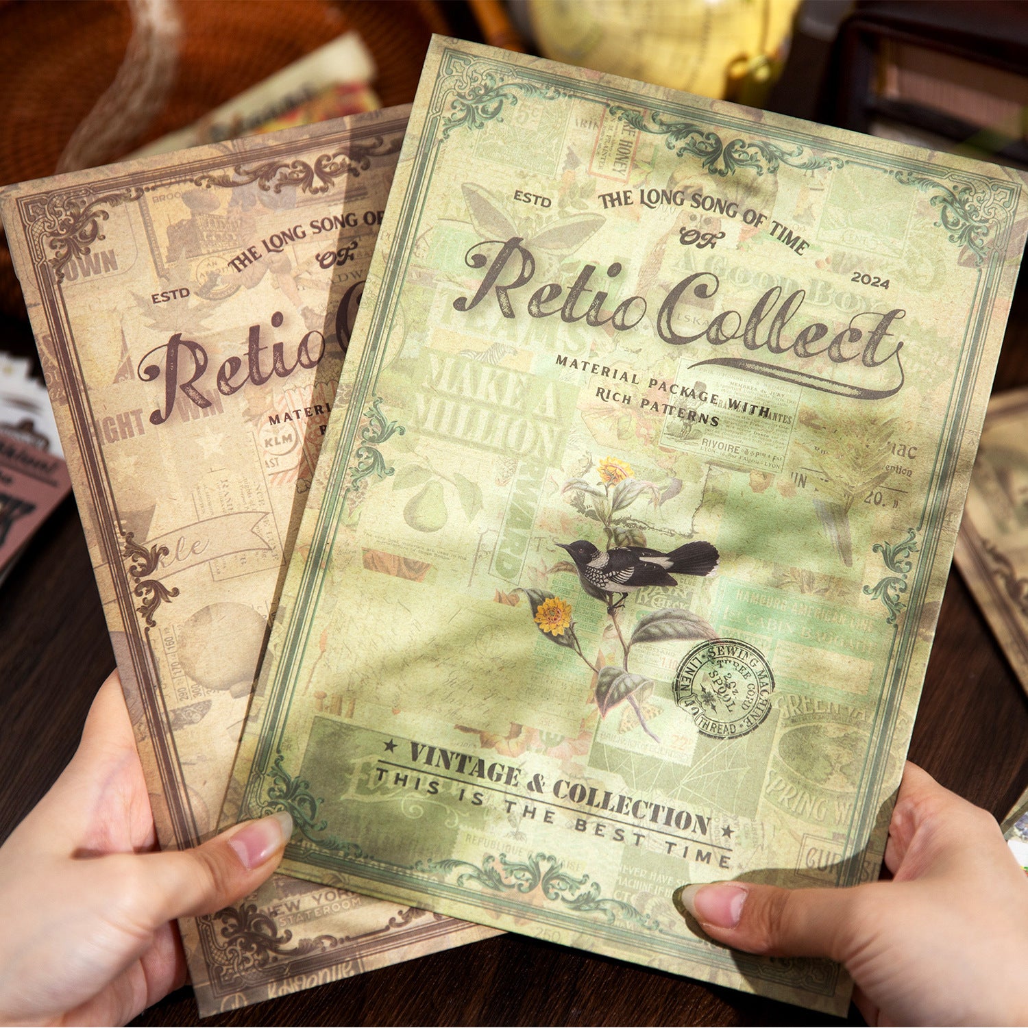 60 Pcs Vintage Scrapbook Supplies Kit SYCG