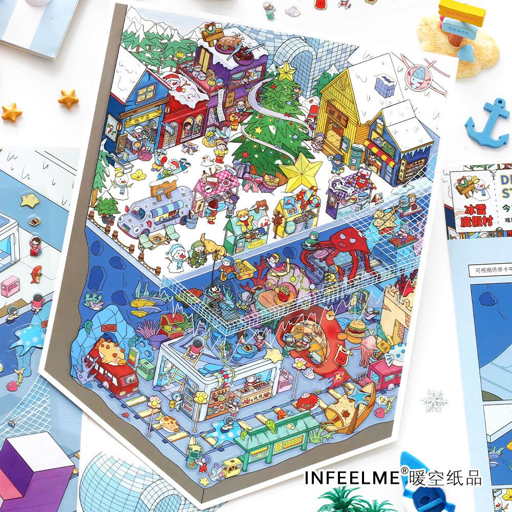 3D Resort Scene DIY Stickers Kit JRYYZ26
