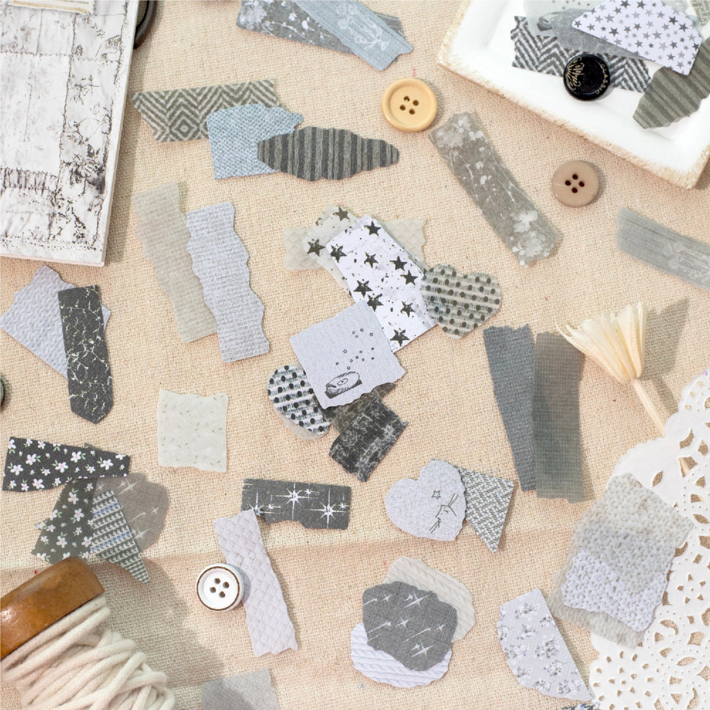 50 Pcs Fabric Texture Stickers BYSH