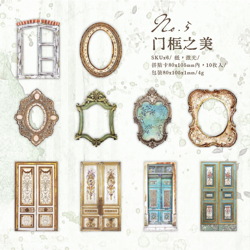 10 Pcs Baroque Style Cardstock Paper BLKCH