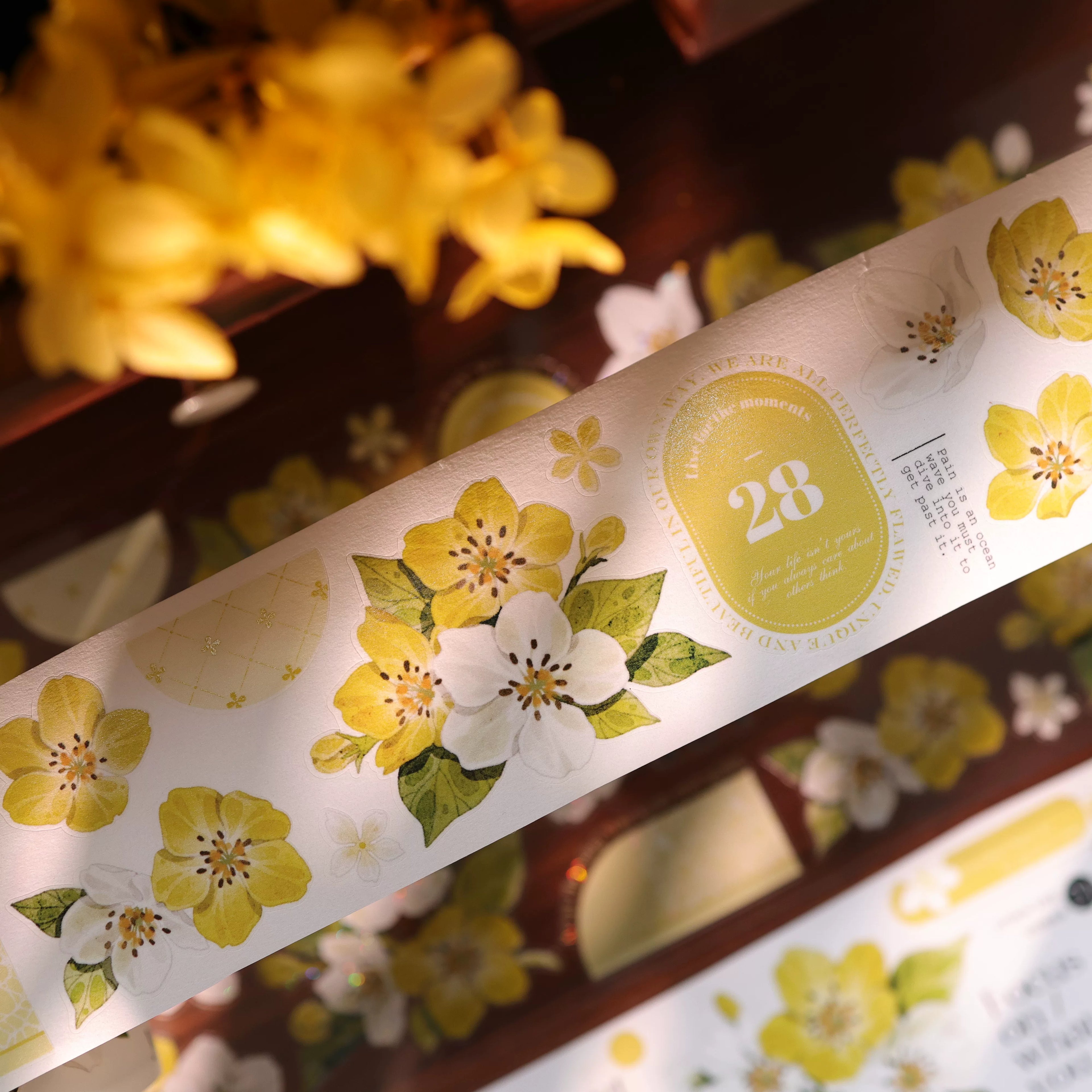 Floral Decorative Tape Rolls- Creamy Pear