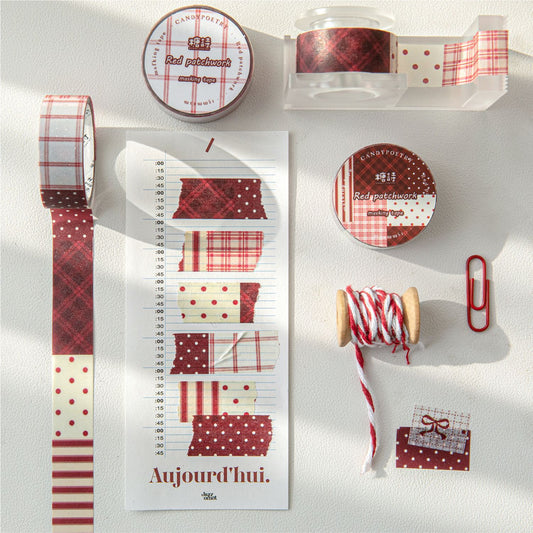 1 Roll Red Themed PET Tape FHXZ