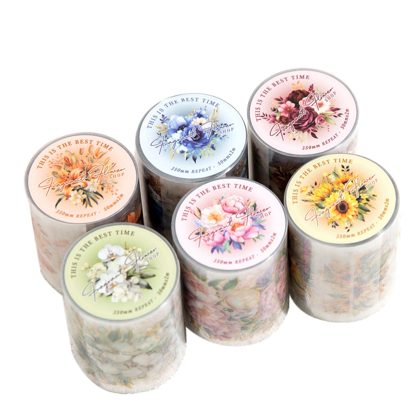 1 Roll Die-cut PET Flower Stickers Tape FFHP