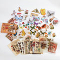 60 Pcs Vintage Butterfly Junk Journal Kit
