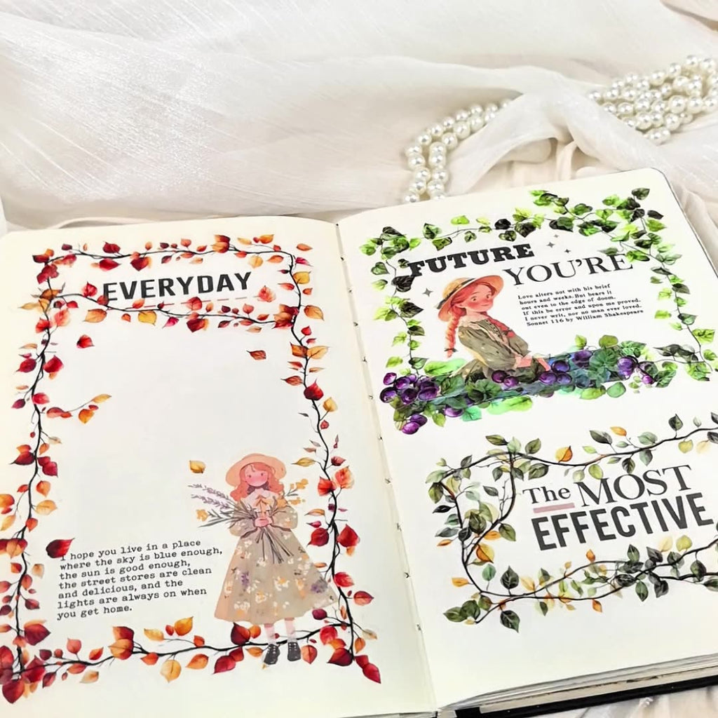 20 Pcs Ink and Quote PET Stickers MRXL