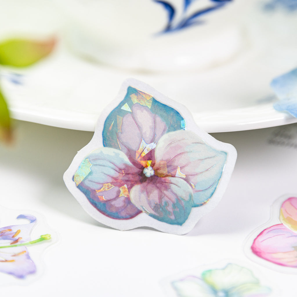 30 Pcs Watercolor Flower Stickers SWYBSJ