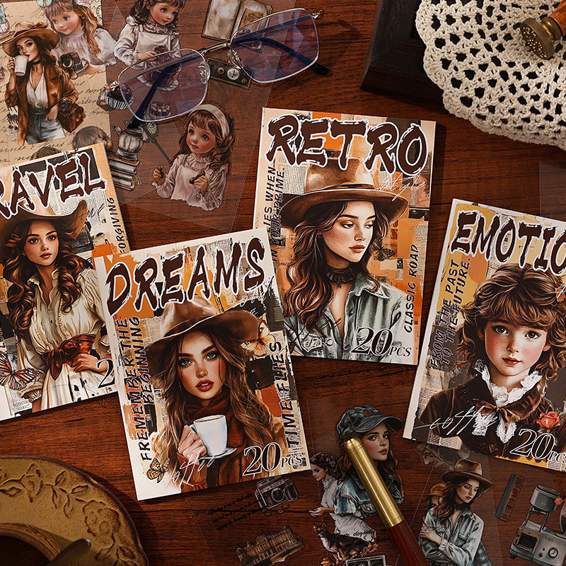 20 Pcs Vintage PET Stickers Book ZSLN