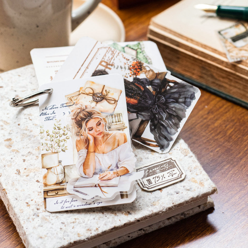 20 Pcs Reading Girl PET Stickers GHSRC