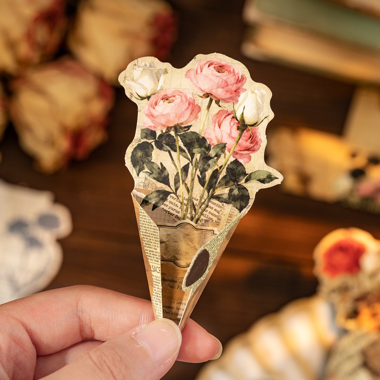 14 Pcs Flower Themed Cardstock and Envelope FHLX