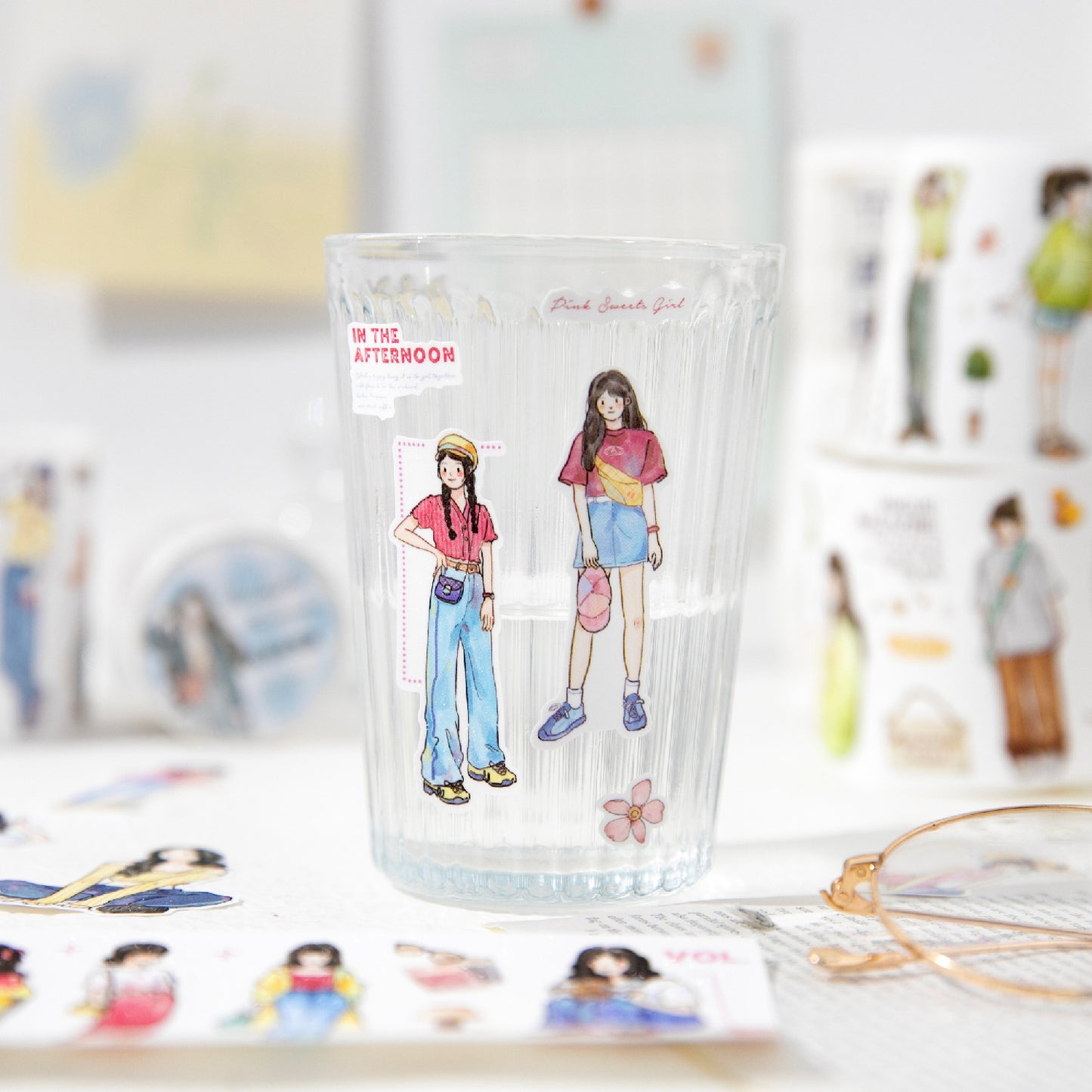 1 Roll Fashion Girl Stickers Tape WRBC