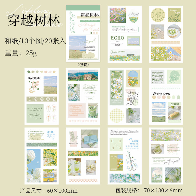 20 Sheet Creative Washi Stickers Book BFSH