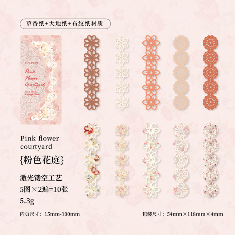 10 Pcs Lace Scrapbook Paper LSHY