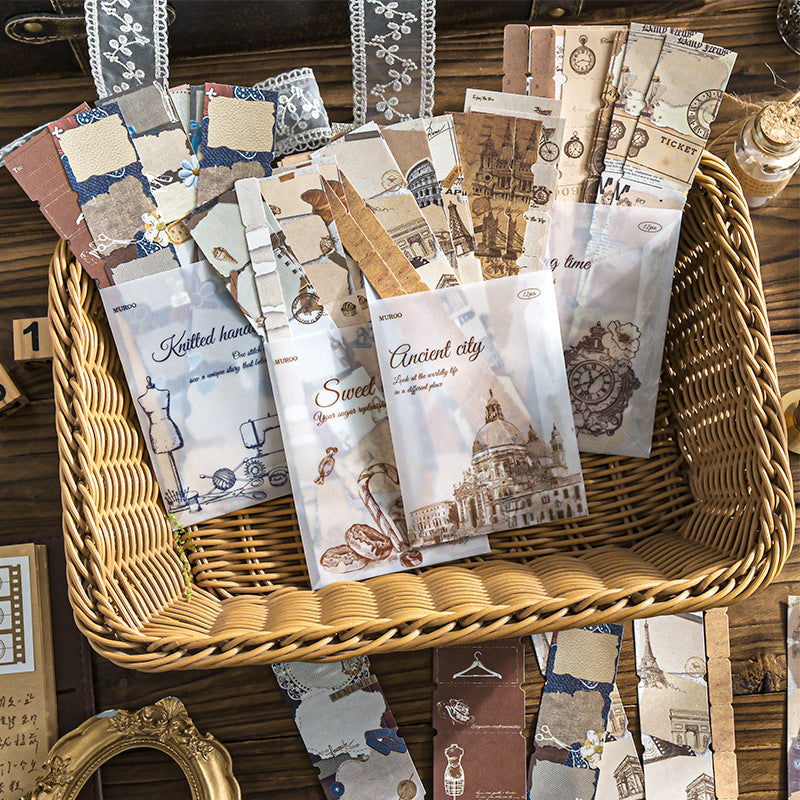 12 Sheets Vintage Notepad Journal Paper BMHBQ