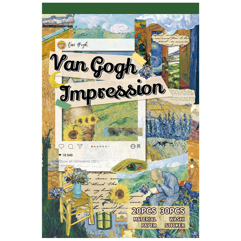 A5 Mixed Material Sticker Book - Van Gogh Impression