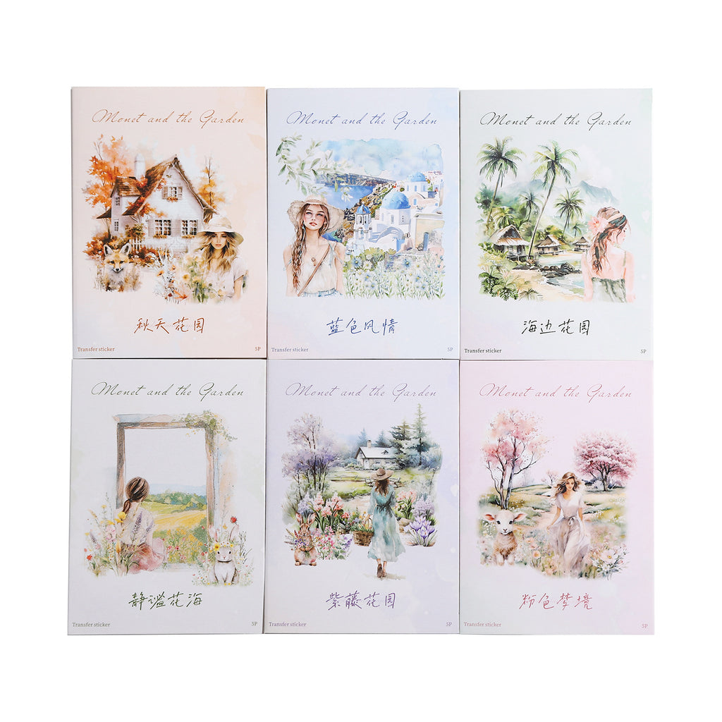 5 Sheets Garden Themed Transfer Stickers MNYHY