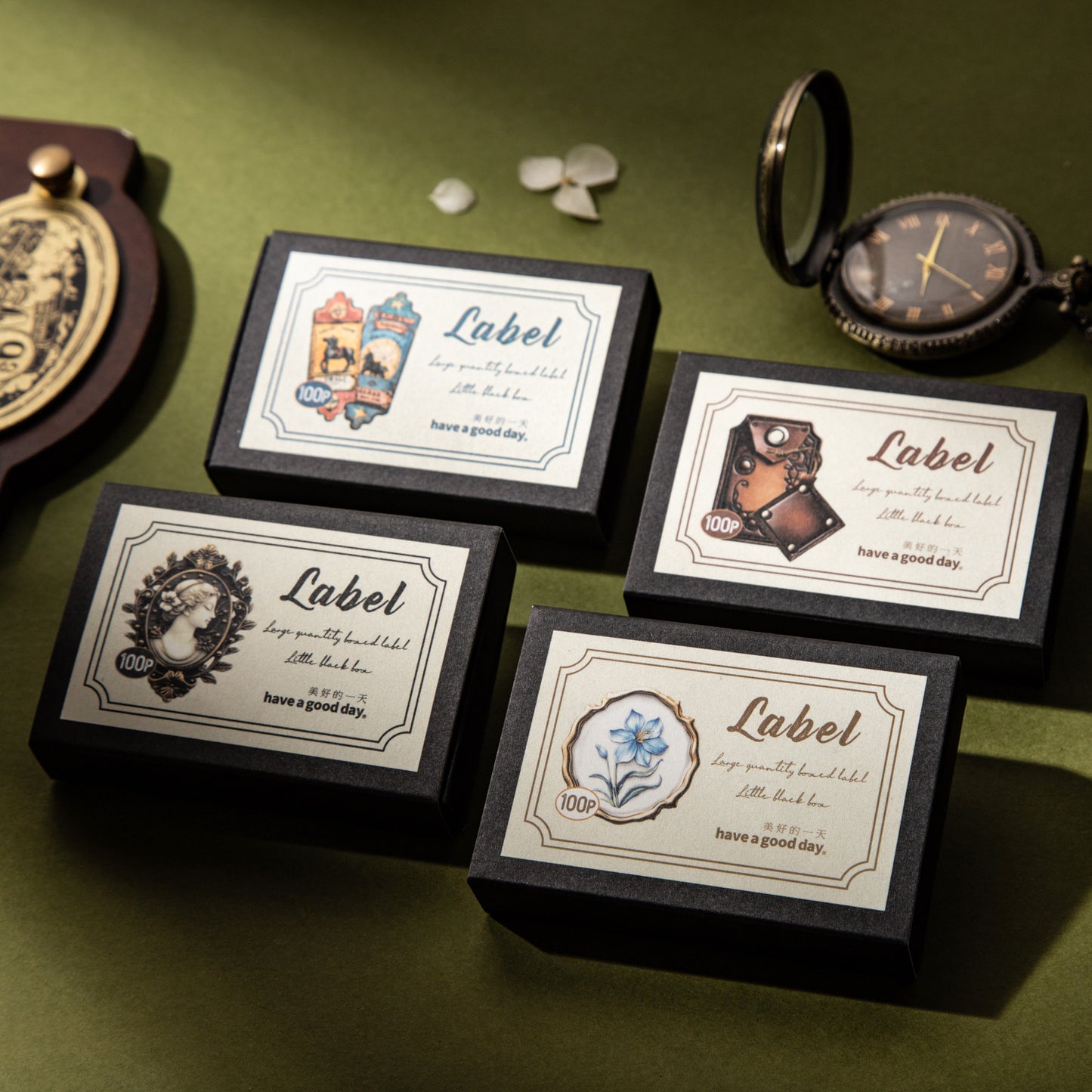 100 Pcs Vintage Wax Seal Tickets Stickers XHXX