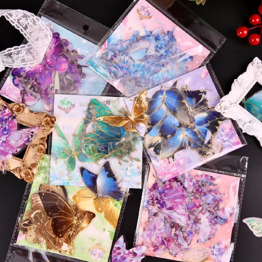 20 Pcs Holographic PET Butterfly Stickers PWLD