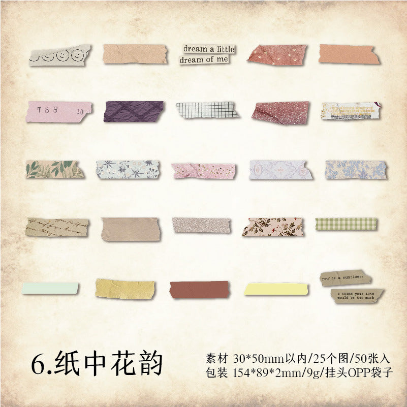 50 Pcs PET Decoration Stickers HJSY