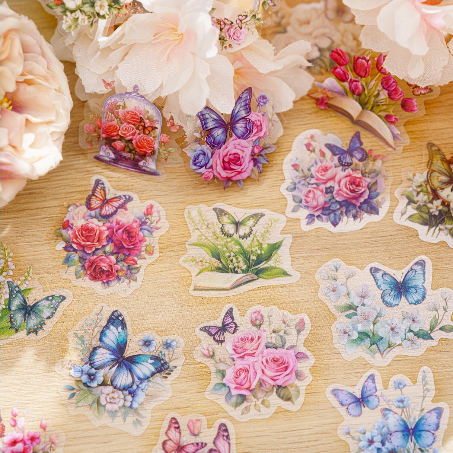 40 Pcs PET Animal Stickers SLMC