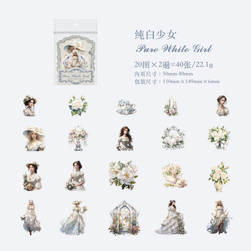 40 Pcs Dark Magic Theme PET Stickers JJZY