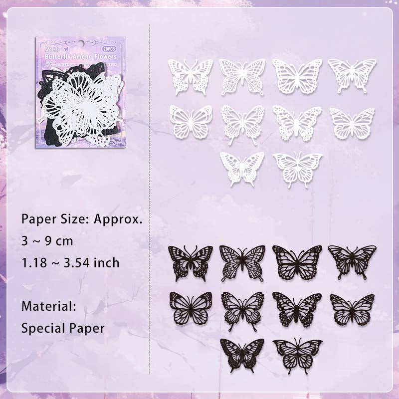 20 Pcs Hollow Cutout Scrapbook Paper FSJY