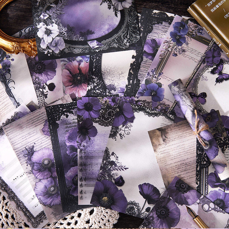 32 Sheets Gothic Flower Scrapbook Paper HYDZ